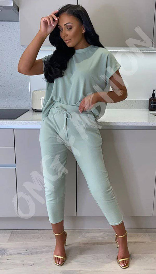 Boxy Short Sleeved Lounge Two-Piece Set